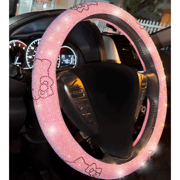 Fashion Car Ultra Bling luxury Steering Wheel Cover Full Rhinestone Glass Extra Shiny Bright Ice