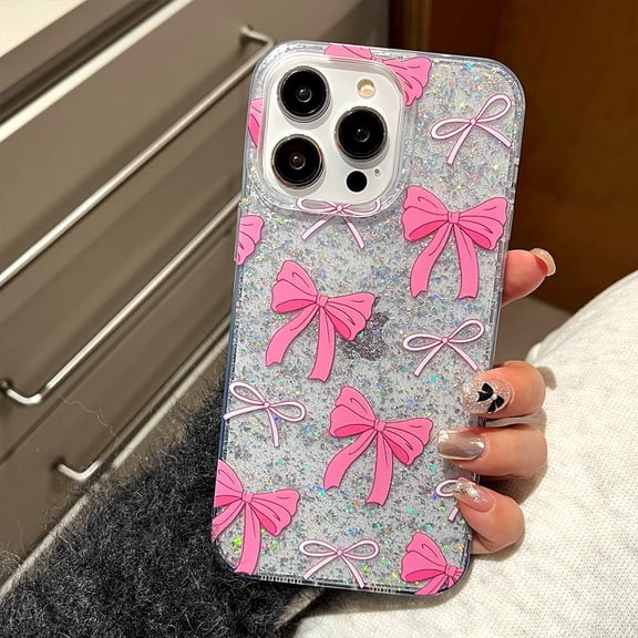 Fashion Cartoon Bowknot Design for iPhone 16 Pro Max Case, Kawaii Fun Design TPU Shockproof Protective Case with Bowknot Phone Holder for Boys and Girls for iPhone 16 Pro Max 6.9 Inch