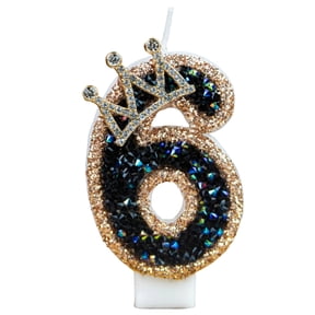Fashion Cartoon Creative Birthday Candle - Party Number Candle with Crown Design, Sparkling Rhinestone Decor - for Birthday Celebrations, Anniversary Parties, Cake Decorations