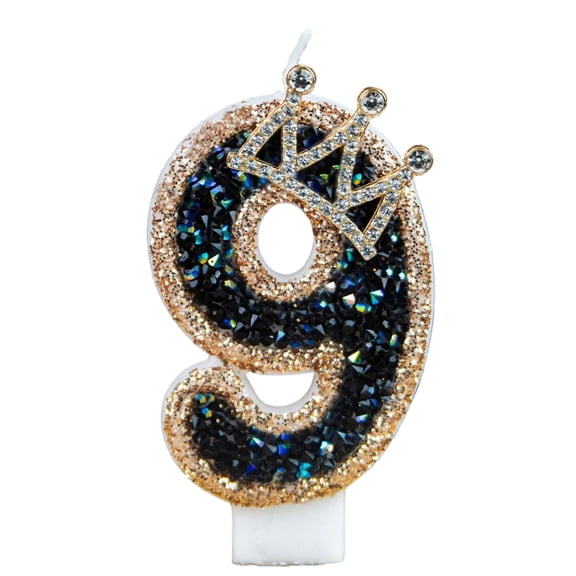 Fashion Cartoon Creative Birthday Candle - Party Number Candle with Crown Design, Sparkling Rhinestone Decor, Ideal for Birthday Parties, Cake Decorations, Anniversary Celebrations