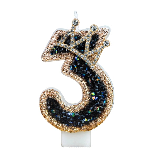 Fashion Cartoon Creative Birthday Candle - Party Number Candle with Luxe Crown Gem Design - for Birthday Celebrations, Party Decorations, Cake Toppers