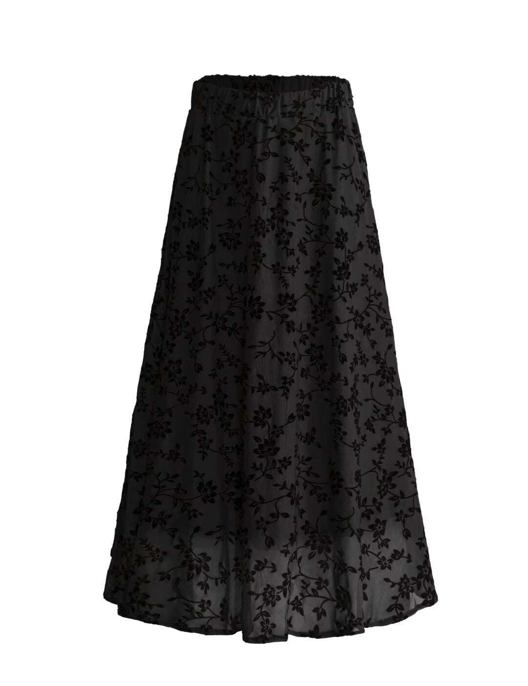 FOLUNSI Women Plus Size Double Layer Plush Mesh Long Maxi Skirt m-4xl