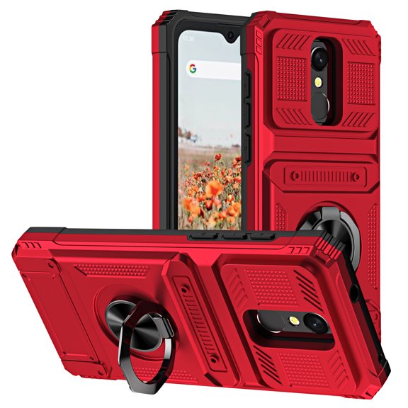 Fashion Case with Holder Stander Kickstand Drop Resistant Shockproof Case For Consumer Cellular Iris Connect