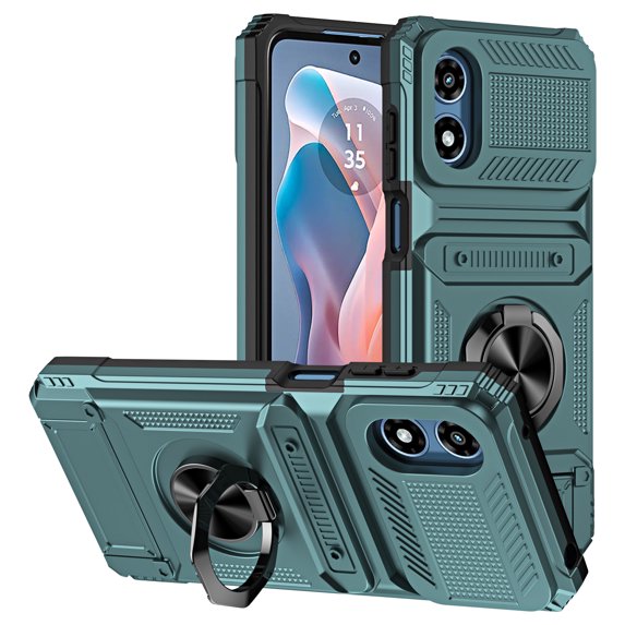 Fashion Case with Holder Stander Kickstand Drop Resistant Shockproof Case For Motorola Moto G Play 2024