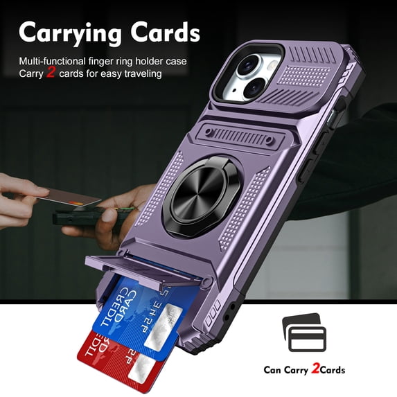 Fashion Case with Holder Stander Kickstand Drop Resistant Shockproof Case For iPhone 14 Plus