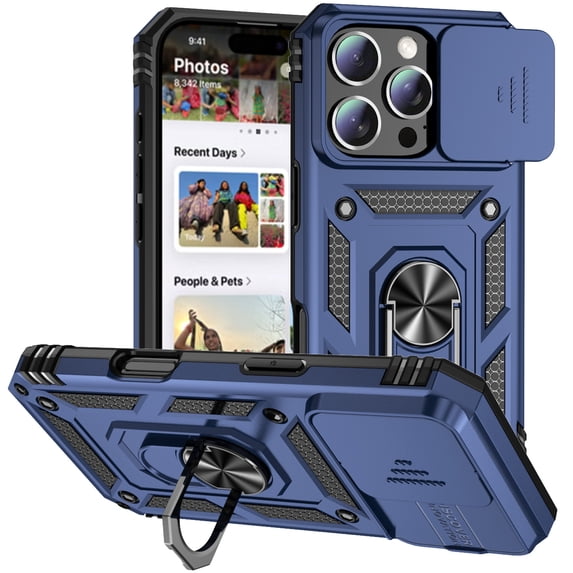 Fashion Case with Holder Stander Kickstand Drop Resistant Shockproof Case For iPhone 16 Pro (6.3inch)