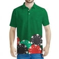 thumbnail image 1 of Fashion Casino Chip Pattern Polo Shirt Men 3D Printed Poker Lapel TShirt Summer Street Short Sleeves Tops Button Loose Tees, 1 of 5
