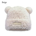 thumbnail image 1 of Fashion Casual Cute Bear Ear Autumn Winter Ear Protection Women Bonnet Caps Beanie Hat Plush Hat Skullcap BEIGE, 1 of 8