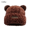 thumbnail image 1 of Fashion Casual Cute Bear Ear Autumn Winter Ear Protection Women Bonnet Caps Beanie Hat Plush Hat Skullcap COFFEE, 1 of 8