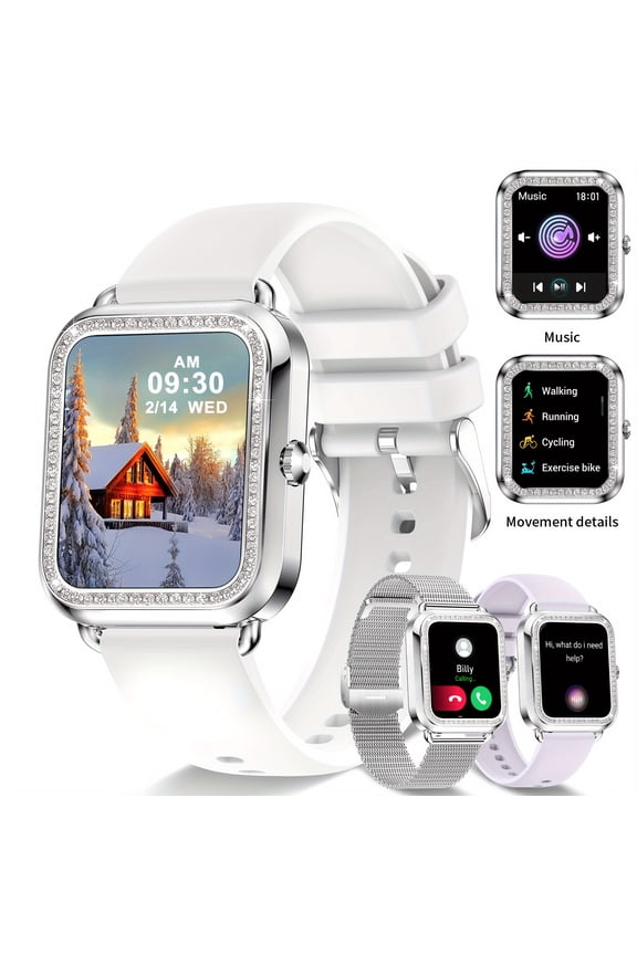 Fashion Casual Elegant Square Dial Smart Watch AI Voice Wireless Call Music Multiple Sports Modes DIY Dial Page