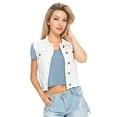 thumbnail image 1 of Fashion Casual Loose Womens Top Distressed Denim Button Up Sleeveless Crop Vest 5 Color, 1 of 4