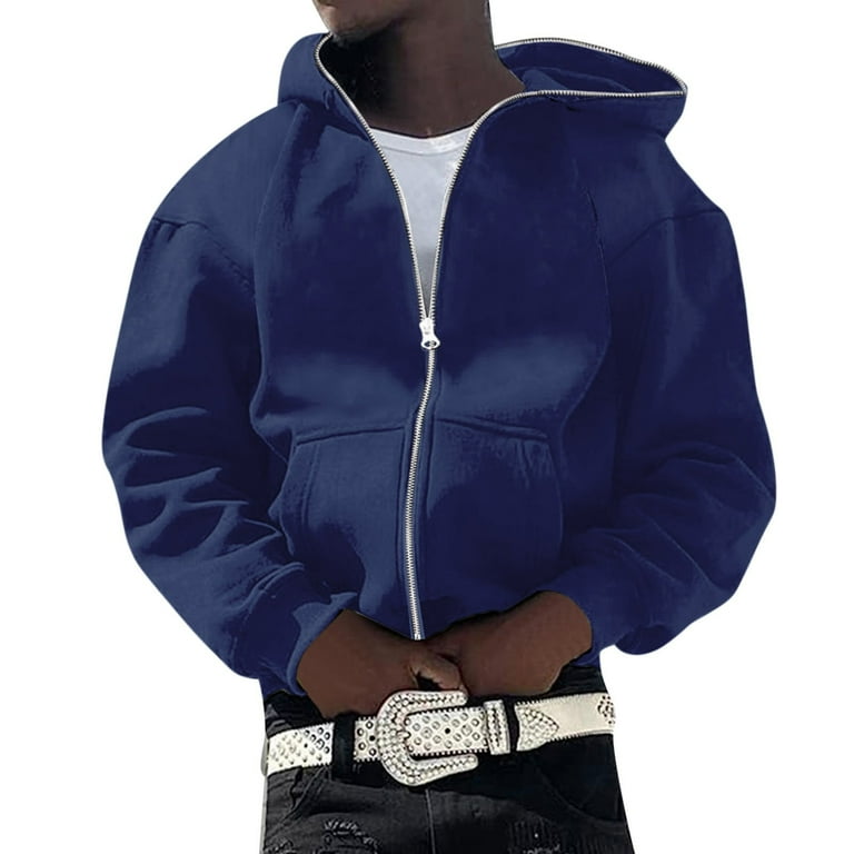 Fashion Casual Men S Solid Color Full Zip Hooded Sweater Oversized Blanket Hoodie Mens Sweatshirts Big And Tall Mens Sweatshirts without Hoods Ups Sweater Light Sweatshirt Men Rose Hoodie Heavy Walmar...