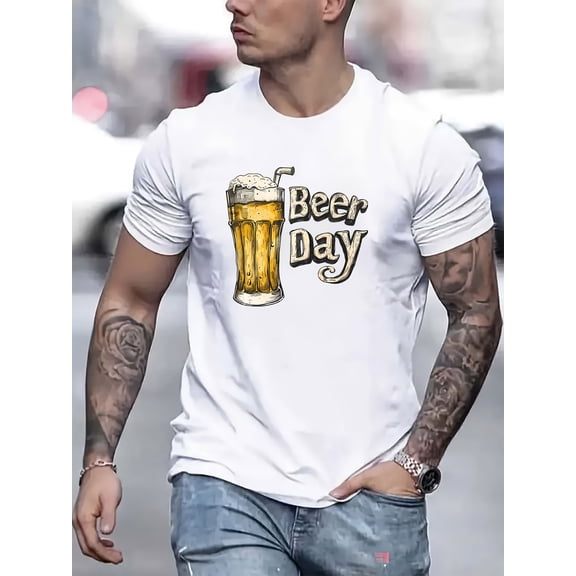 Fashion Casual Men's Letter Print T-Shirt
