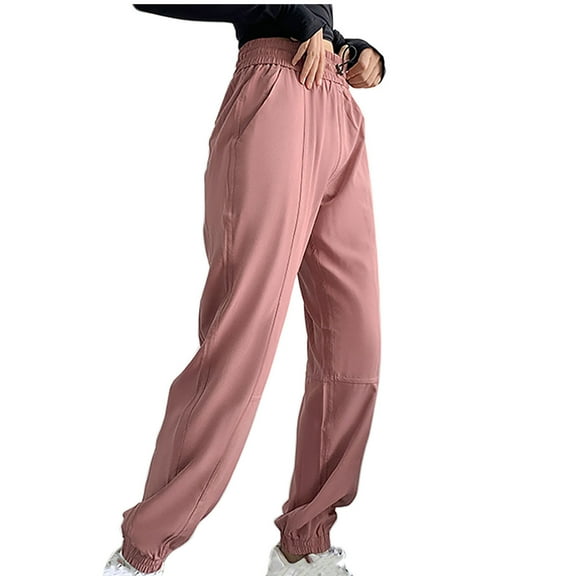 Fashion Casual Pants for Womens Elastic Waist Plus Size Casual Solid Color Bow High Waist Wide Leg Casual Pants