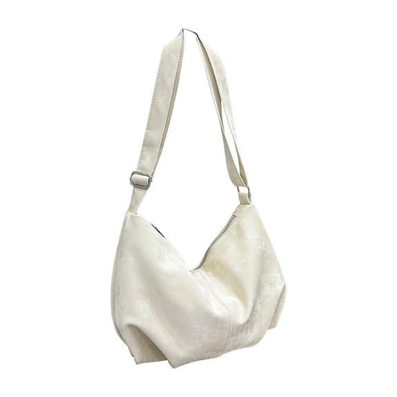 Fashion Casual Shoulder Bag Womens Handbag Messenger Purse Medium Size Ladies Crossbody Bag White Color Pu Leather Hobo Bag Womens Tote Bag B-331 White