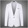 thumbnail image 1 of Fashion Casual Suit Jacket Men's Slim-fit Business Suit Jacket Men's One Button Small Suit Men-white-2XL, 1 of 6