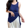 thumbnail image 1 of Fashion Casual Tank Top Crew Neck Singlets Side Tie-Up Camisole Solid Color Blouse Sleeveless Tanks Summer Hiking Travel Tee Shirts Comfort Daily Wear, 1 of 3