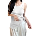 thumbnail image 1 of Fashion Casual Tank Top Crew Neck Singlets Side Tie-Up Camisole Solid Color Blouse Sleeveless Tanks Summer Hiking Travel Tee Shirts Comfort Daily Wear, 1 of 3