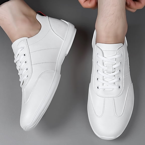 Fashion Casual Trendy Shoes | Faux, Lace-up Closure, Low-Top Design, Solid Color, All-Season