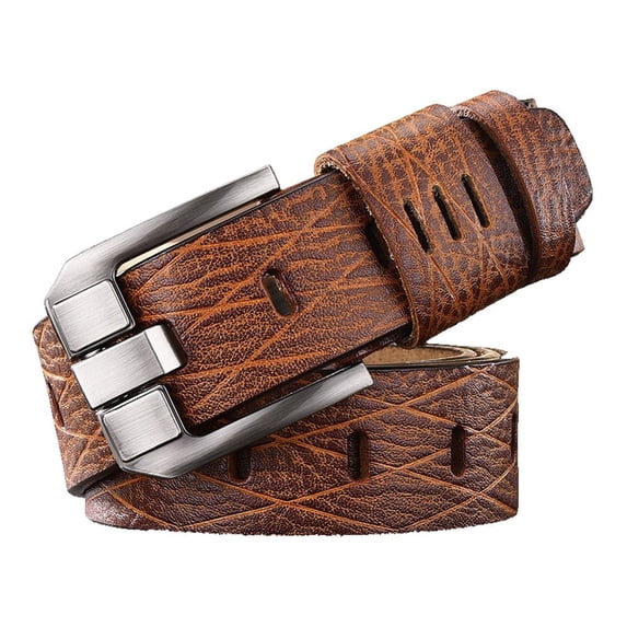 Fashion Casual Vintage Wild Skirt Genuine Leather Belt Pants Bands Pin Buckle Waistband Men Belts BROWN 130CM