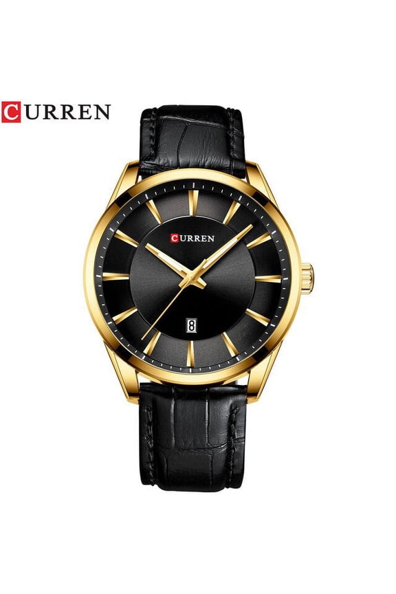 Fashion Casual Watches Clock CURREN New Men Luxury Brand Watch Simple Quartz Wristwatch with Leather Male Watches Black