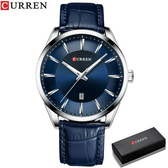 Fashion Casual Watches Clock CURREN New Men Luxury Brand Watch Simple Quartz Wristwatch with Leather Male Watches Black