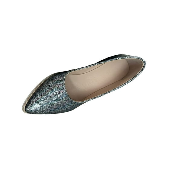 Fashion Casual Wedge Heels Slip-On Shoes for Women, Lightweight Sparkling Summer Footwear, Versatile for Daily Wear and Events Gray,36