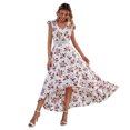 thumbnail image 1 of Fashion Casual Women Little Floral Print Dress Lace Collar Irregular Waist Wooden Ear Edge Dress Female Elegant Dress On sale, 1 of 7