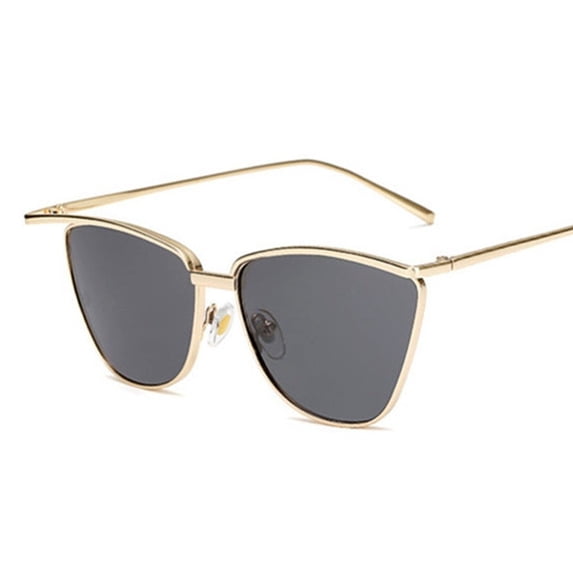 Fashion Cat Eye Sunglasses for Women, UV400 Protection, Resin Lens, Metal Frame, Trendy Eyewear