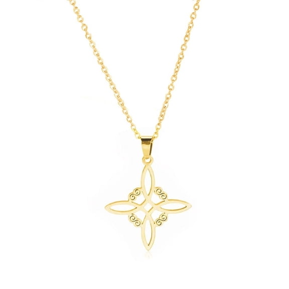 Fashion Celtic-Knot Pendant Necklace Witches-Knot Choker Chain Triquetra-Trinity Charm Clavicle Chain Jewelry Ornament