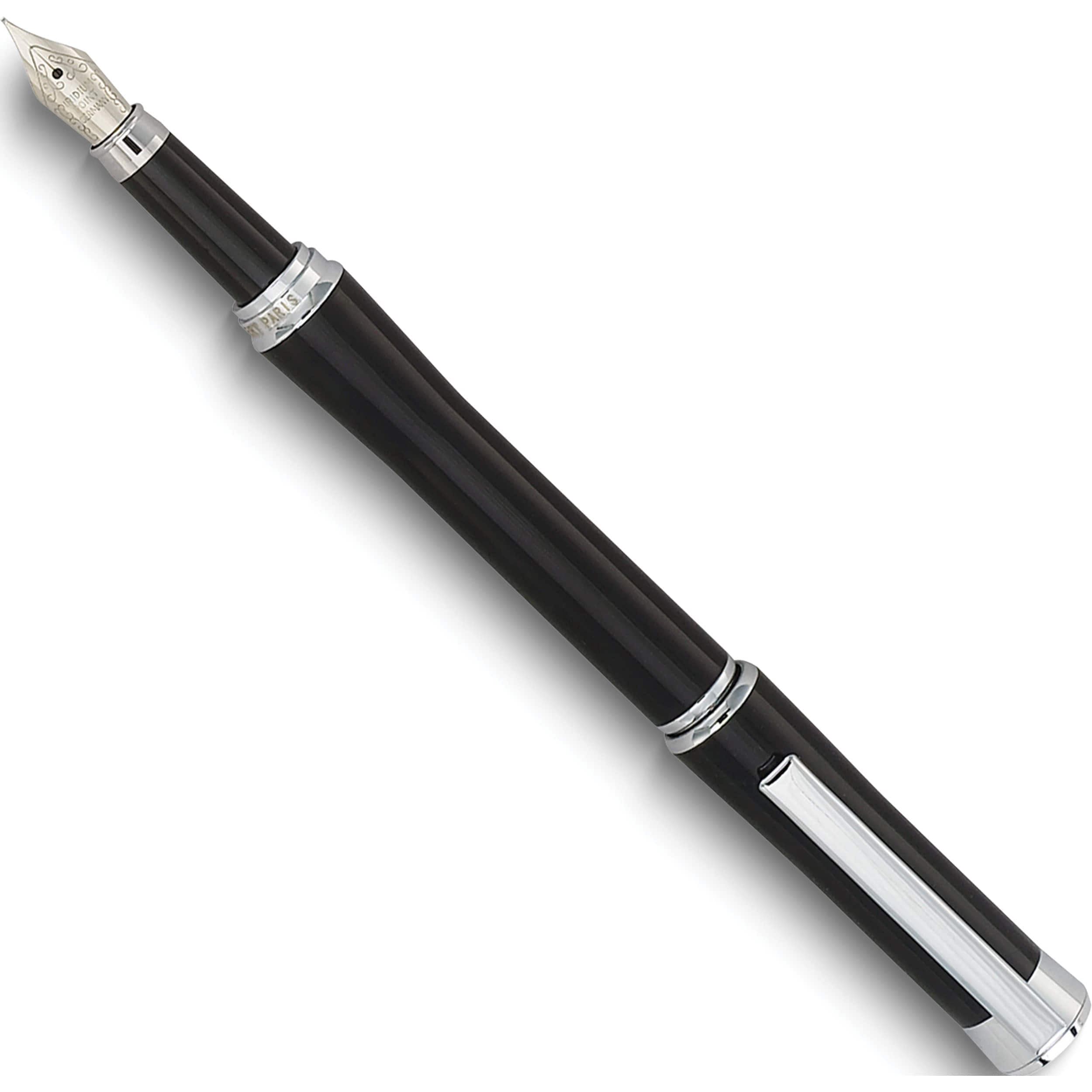Fashion Charles Hubert Black And Silver-Tone Fountain Pen (5.5 X 0.5) Made In China gm9172