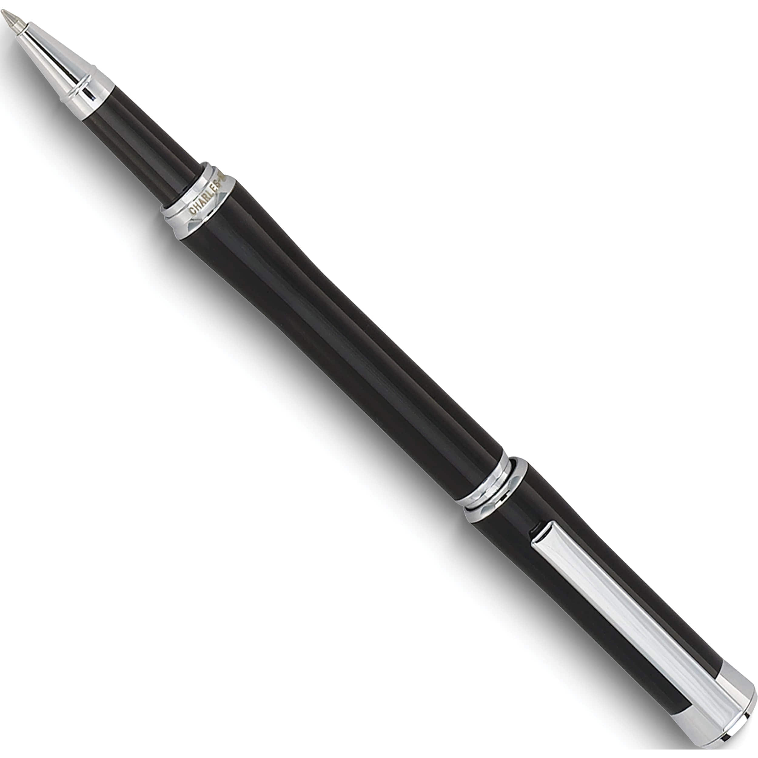 Fashion Charles Hubert Black And Silver-Tone Roller Ball Pen (5.5 X 0.5) Made In China gm9171