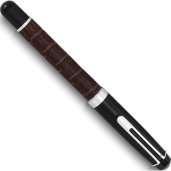 Fashion Charles Hubert Brown Croco Texture Roller Ball Pen (5.5 X 0.5) Made In China gm9189