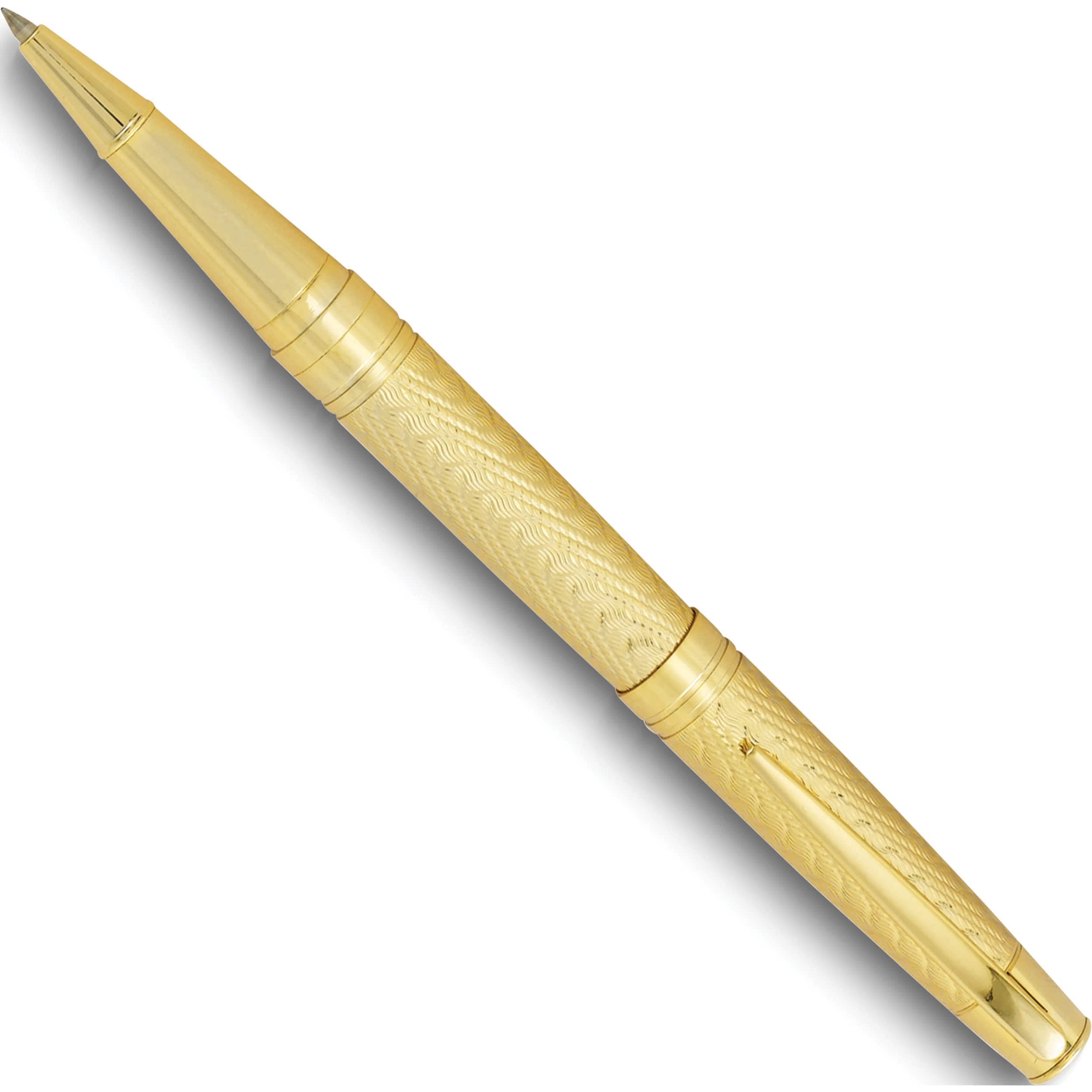 Fashion Charles Hubert Gold-Tone Chevron Roller Ball Pen (5.5 X 0.5) Made In China gm9198