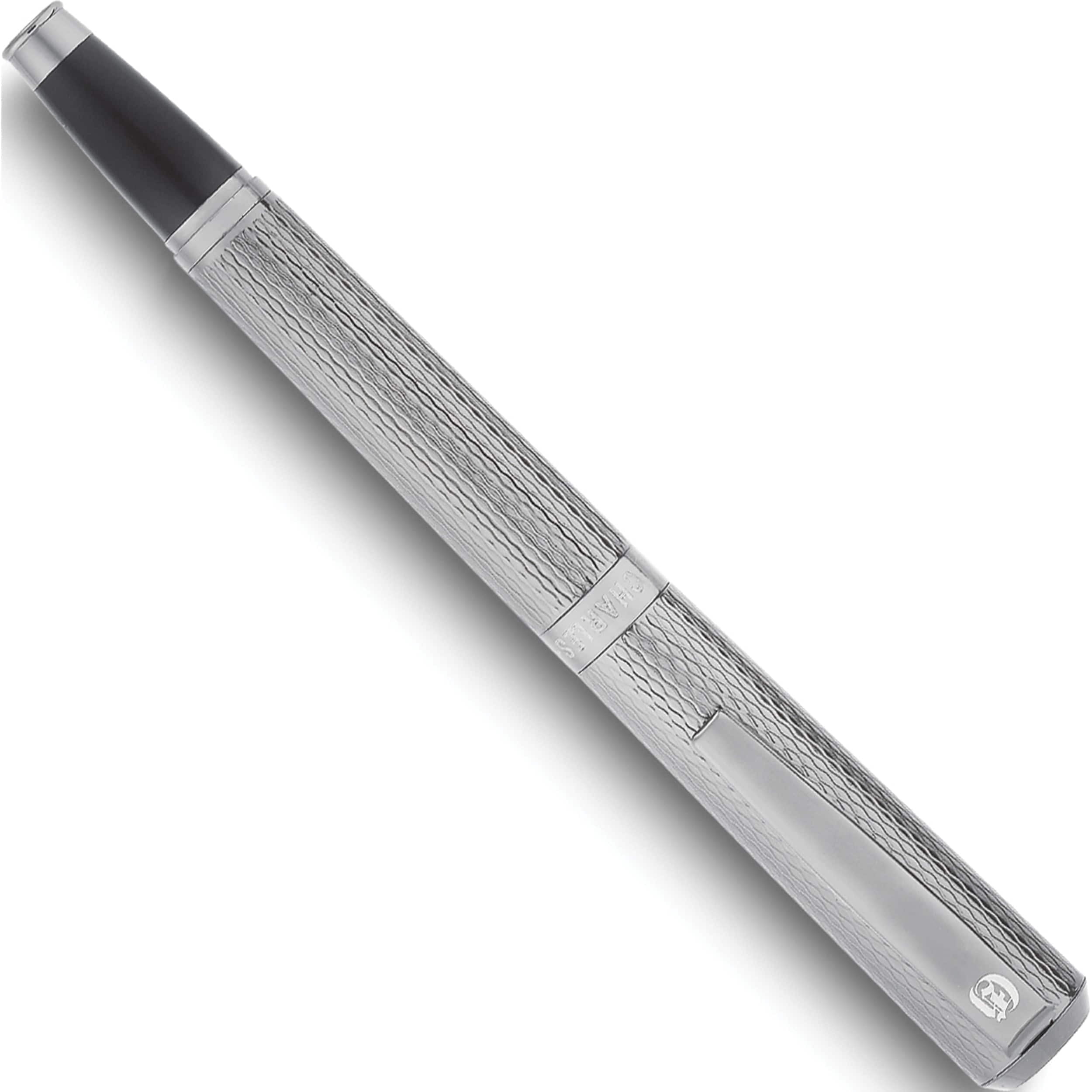 Fashion Charles Hubert Gunmetal Textured Art Deco Fountain Pen Made In China gm18981