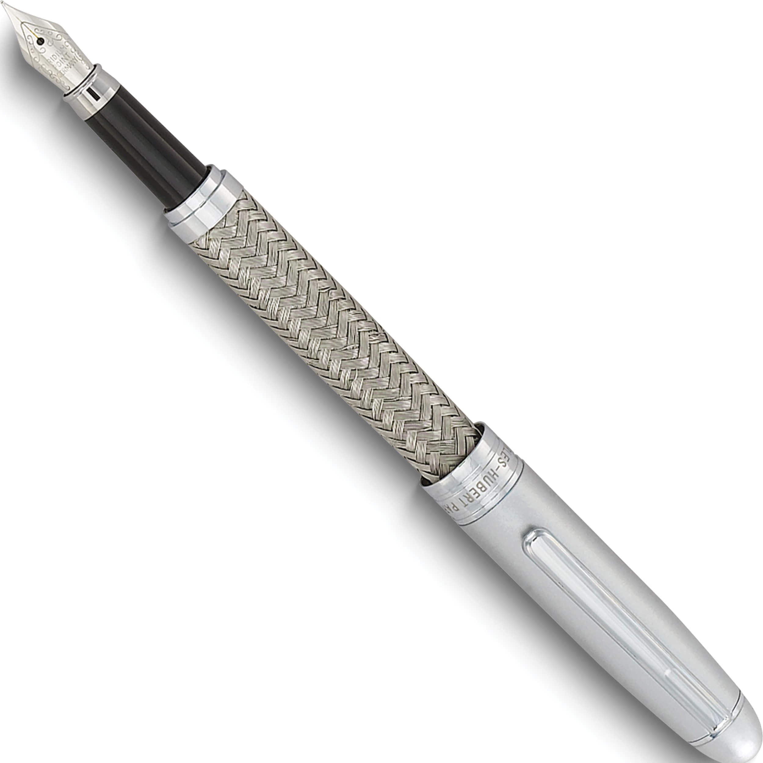 Fashion Charles Hubert Silver-Tone Mesh Fountain Pen (5.5 X 0.5) Made In China gm9187