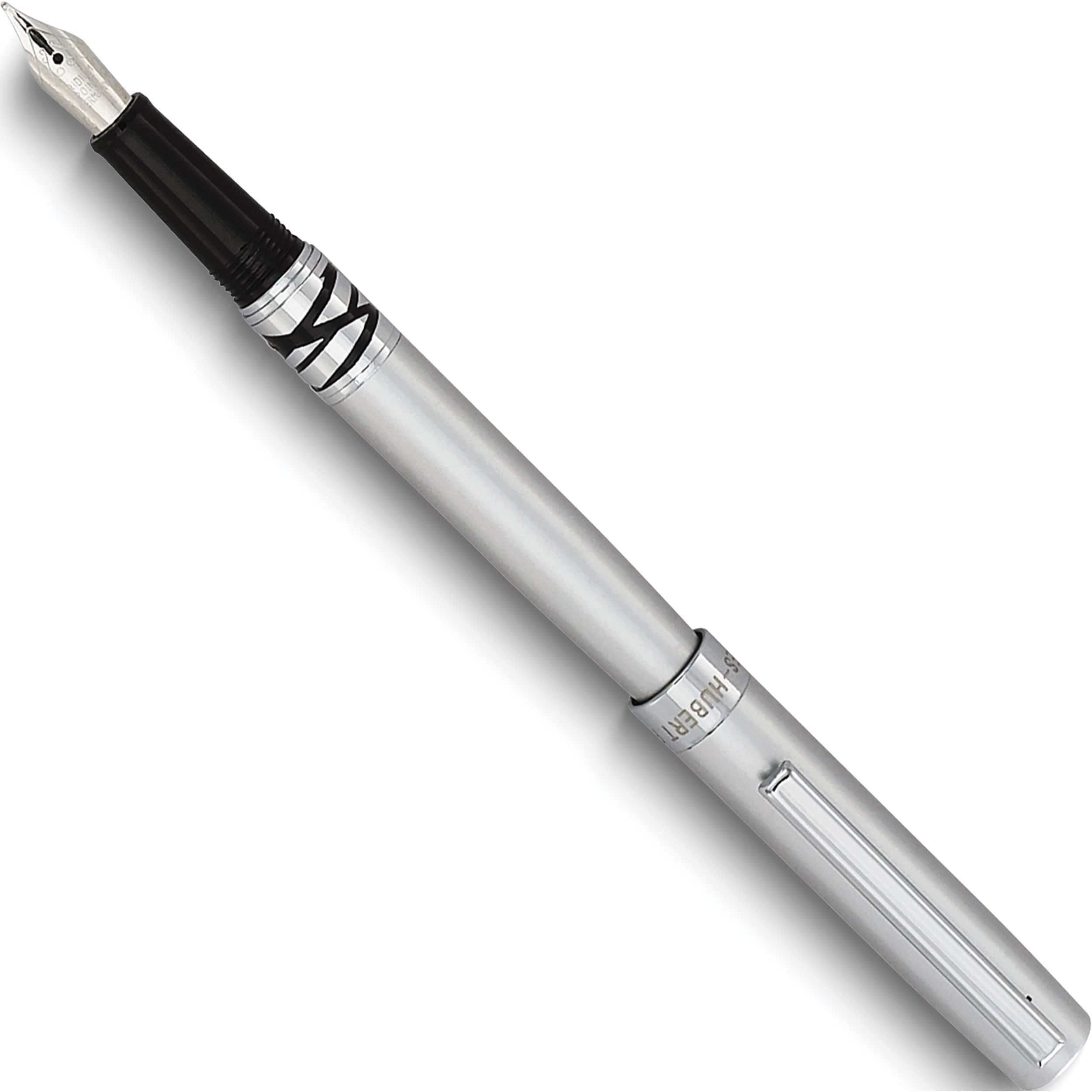 Fashion Charles Hubert Silver-Tone With Abstract Design Fountain Pen (5.5 X 0.5) Made In China gm9181