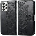 thumbnail image 1 of Fashion Charming Butterfly Pattern PU+TPU Phone case with Wallet Card Holder for Samsung Galaxy A12 A13 A14 A22 A32 A42 A52 4G 5G Cover Skin-Friendly Shockproof Bumper(Black,A22 5G), 1 of 8