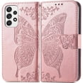 thumbnail image 1 of Fashion Charming Butterfly pattern PU+TPU Phone case With Wallet Card Holder For Samsung Galaxy A11 A21 A31 A51 A71 A20 A30 A40 A50 S 4G 5G Cover Skin-friendly Shockproof Bumper(Rose Gold,A50/A50S), 1 of 8