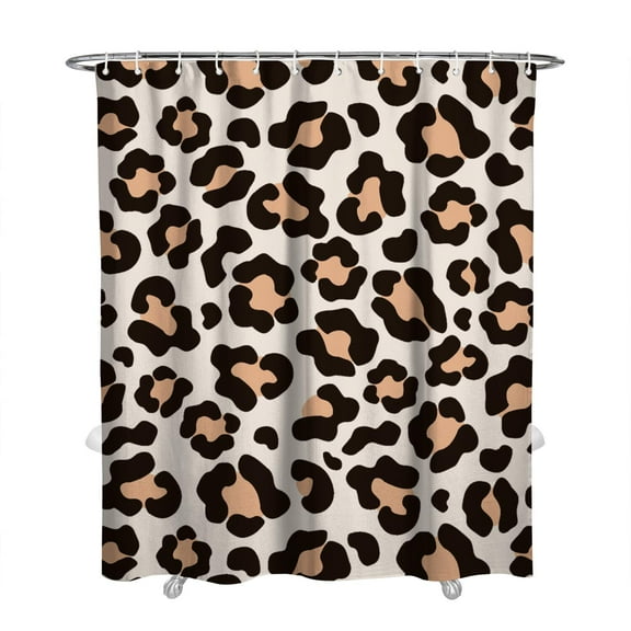 Fashion Cheetah Print Bathroom Curtain, 72x84 Inch Waterproof Quick-Dry Shower Drapes, Metal Grommets & Hooks Included, Machine Washable Fade-Resistant Classic Design