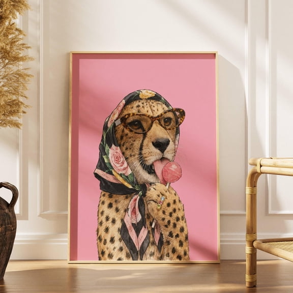 Fashion Cheetah Wall Art Print Glam Jungle Decor
