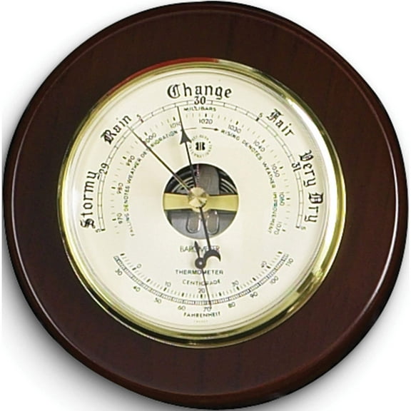 Fashion Cherry Wood Barometer And Thermometer (6.75 X 6.5) Made In Germany gp9949