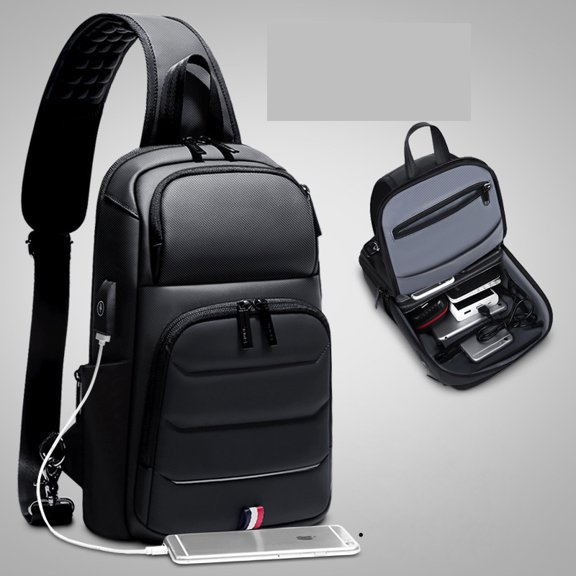 Fashion Chest Bag Large Capacity Messenger Bag,Black