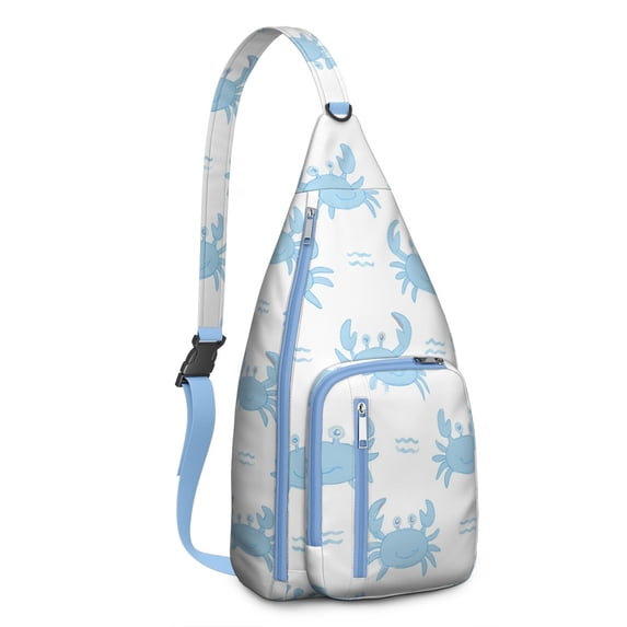 Fashion Chest Sling Bag Marine Adorable Crab Crossbody Shoulder Backpack Adjustable Lightweight Travel Hiking Casual Daypack for Women Men