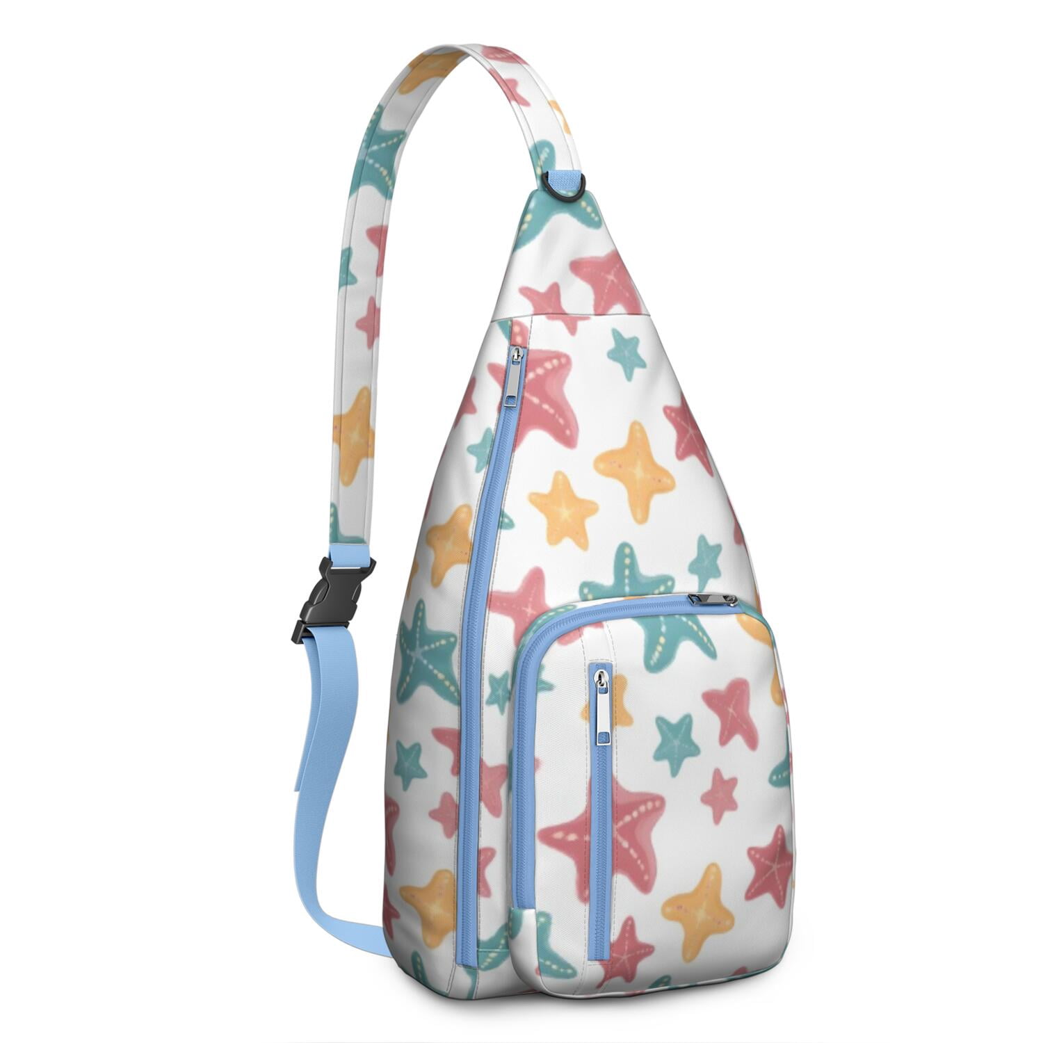 Fashion Chest Sling Bag Starfish Trendy Sling Backpack for Women/Men Adjustable Lightweight Travel Hiking Casual Daypack for Unisex