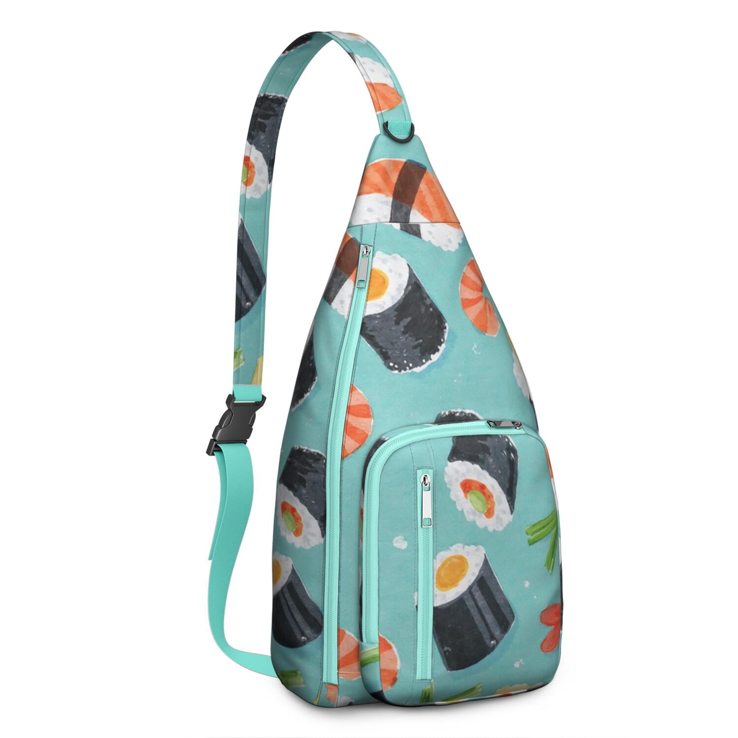 Fashion Chest Sling Bag Sushi Trendy Sling Backpack for Women/Men Adjustable Lightweight Travel Hiking Casual Daypack for Women Men