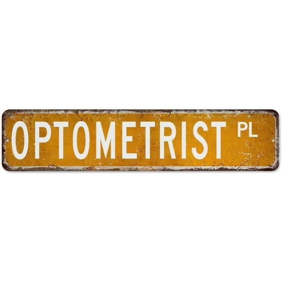 Fashion Chic Metal Signs Optometrist Wall Decor Aluminum Metal Sign for Room Outside Bedroom PL Series Profession Gift Art Poster Gift for Garage 4"x16"
