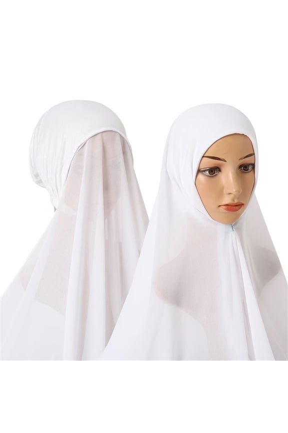 Fashion Chiffon Instant Scarf With Adjustable Inner Caps Set For Woman Scarf Hijab Lady Headband Wrap