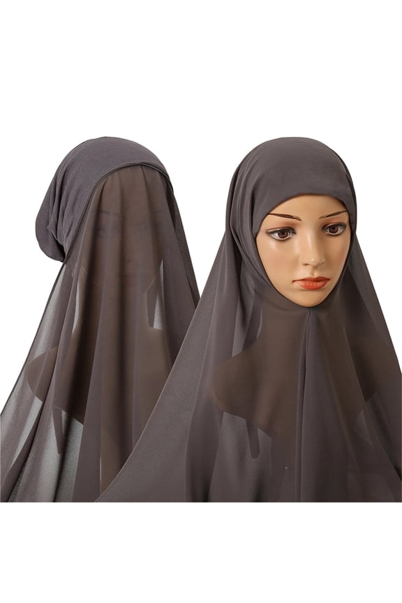 Fashion Chiffon Instant Scarf With Adjustable Inner Caps Set For Woman Scarf Hijab Lady Headband Wrap