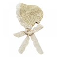 thumbnail image 1 of Fashion Children Summer Sweet Lace Straw Hat Baby Girl's Spring Wide Brim Sunhat, 1 of 5